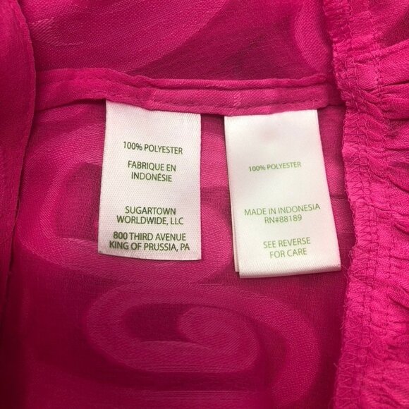 Lilly Pulitzer Linley Coverup Size M Pink Shandy Poly Crepe Swirl - Picture 6 of 7